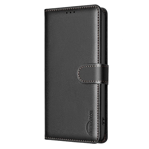 iPhone 15 - Elegant 2-i-1 Fodral med RFID-skydd & Stativ Svart