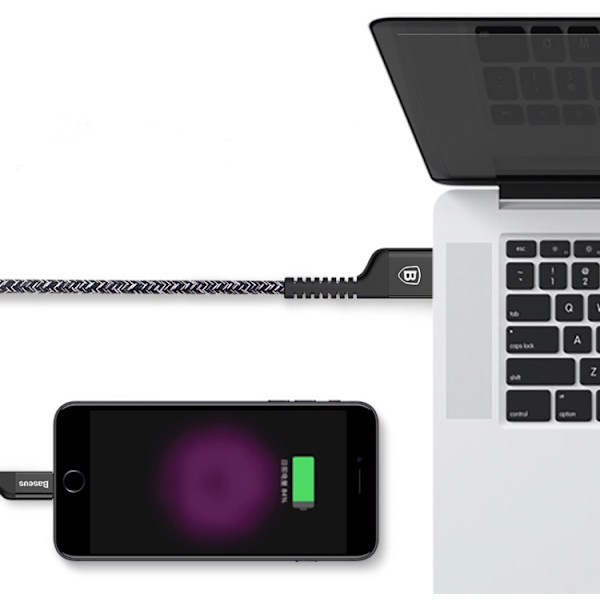 Slitstark Snabbladdnings-Kabel (Lightning) av BASEUS Röd