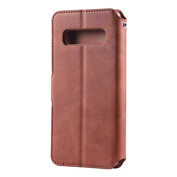 Samsung Galaxy S10 - Stilsäkert Smart Plånboksfodral Brun