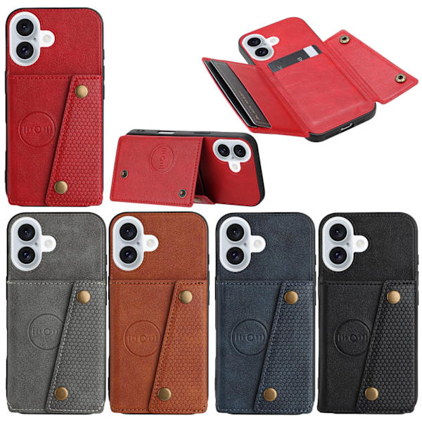 iPhone 17  Stilrent skydd med 4 kortfack Blå