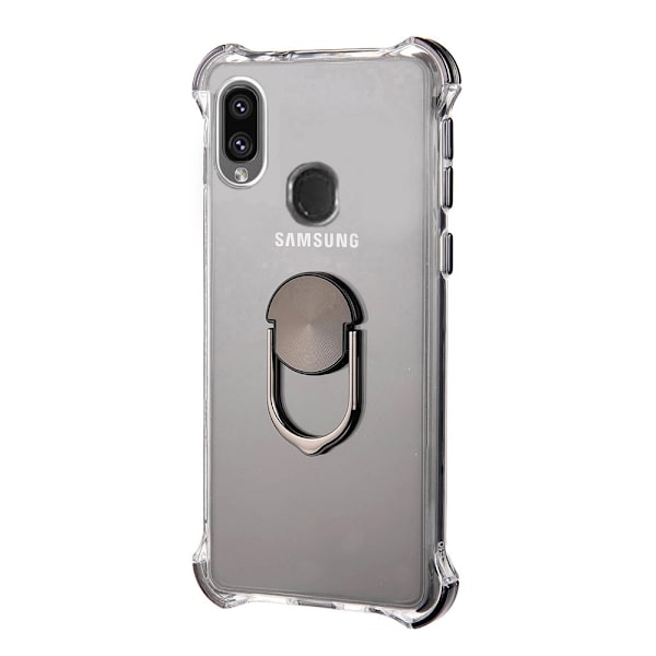 Robust Silikonskal med Ringhållare - Samsung Galaxy A40 Guld Guld
