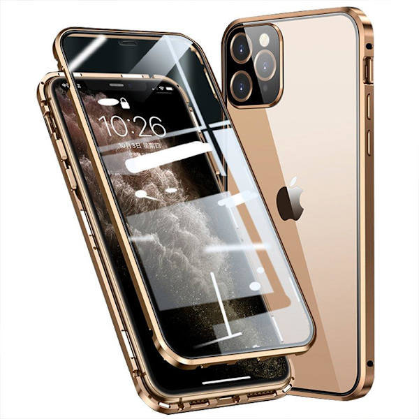 Stilfuld magnetisk dobbeltskal - iPhone 12 Pro Max Guld