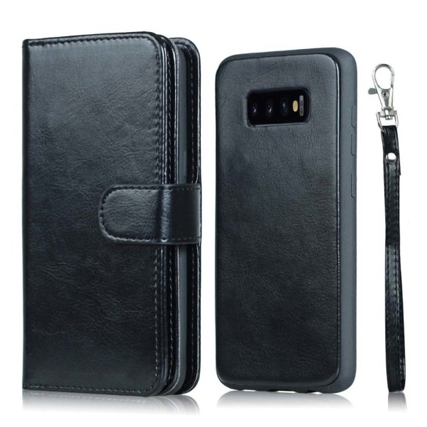 Samsung Galaxy S10 - Kraftig Smart Wallet-etui Brun