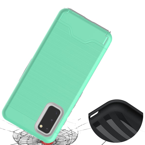 Skal med Korthållare - Samsung Galaxy S20 Grön
