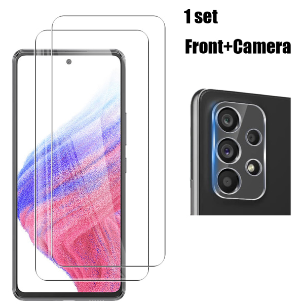 2-PAKK Samsung Galaxy A23 5G skjermbeskytter Kameralinsebeskytter HD 0,3 mm Transparent