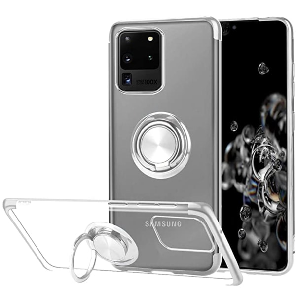 Samsung Galaxy S20 Ultra - Skyddsskal med Ringh�llare Silver