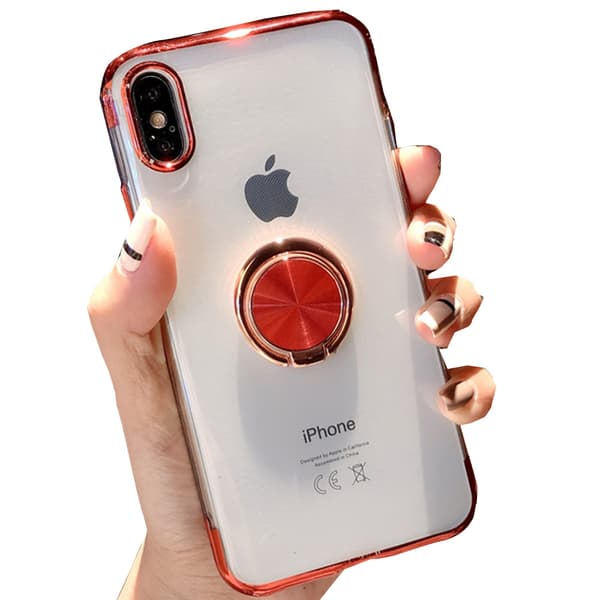 iPhone XS MAX - Stilrent Floveme Skal med Ringhållare Silver