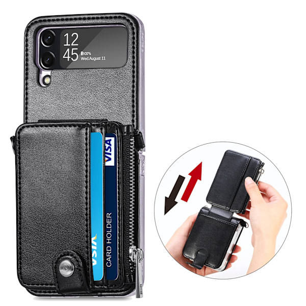 Tyylikäs kotelo korttipaikalla - Samsung Galaxy Z Flip 3 Svart