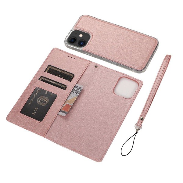 Gjennomtenkt fleksibelt lommebokdeksel (FLOVEME) - iPhone 12 Mini Roséguld