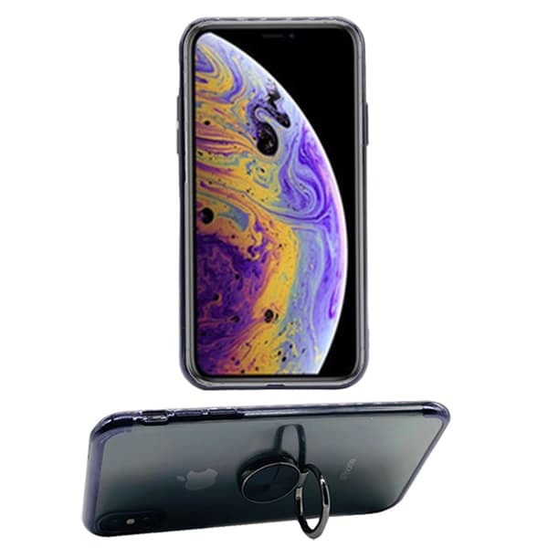 Elegant Smart Silikoneskal med Ringholder - iPhone X/XS Roséguld