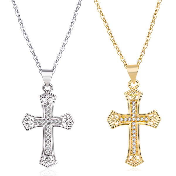 Elegant Kors Halsband Guld