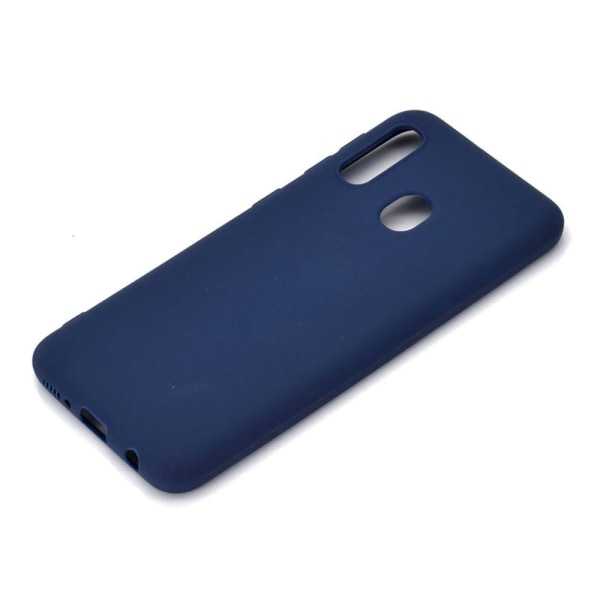Samsung Galaxy A20E - Stilig silikonbeskyttelsesdeksel Mörkblå