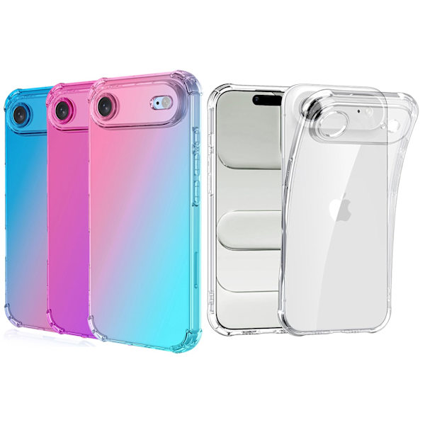 iPhone 17 Air Silikonskal - Skydd, Grepp & Stil! Blå/Rosa