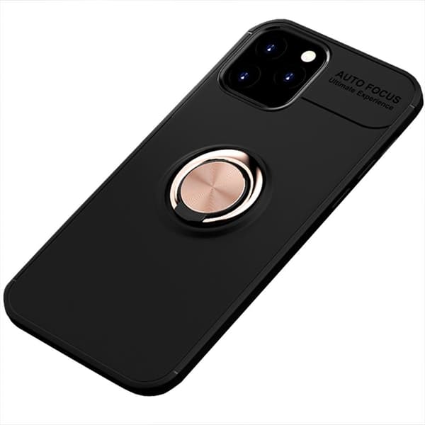 iPhone 12 Pro - Effektfullt Stöttåligt Skal med Ringhållare Svart