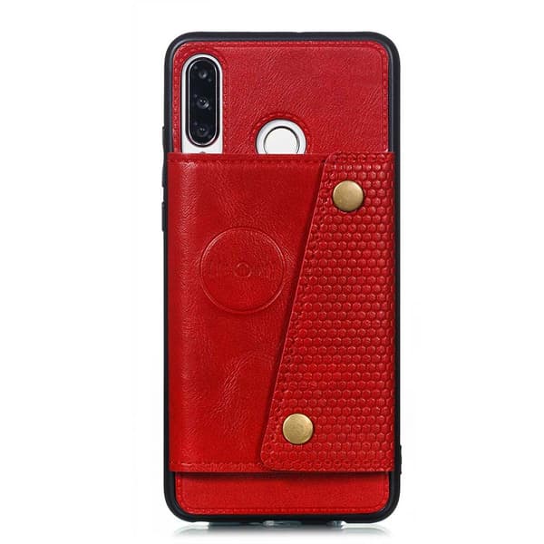 Glat cover med kortholder - Huawei P30 Lite Grå