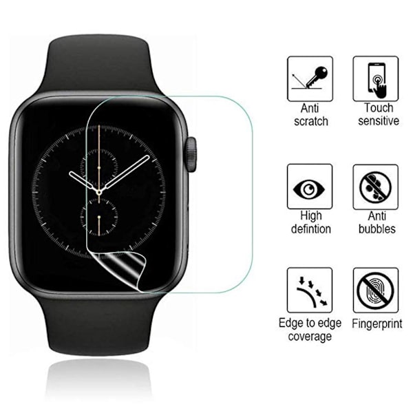 Mjukt Skärmskydd PET Apple Watch Series 5/4 40/44mm Transparent/Genomskinlig 44mm