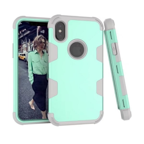 Skyddsskal "Rugged Robot" f�r iPhone X/XS Grå/Orange