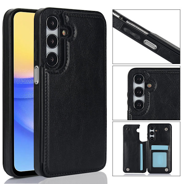 Samsung A15 4G/5G Stilrent Skal med Plånbok/Kortfack Brun