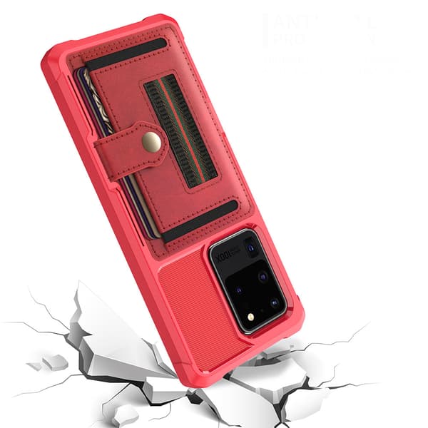 Glat cover med kortholder - Samsung Galaxy S20 Ultra Blå