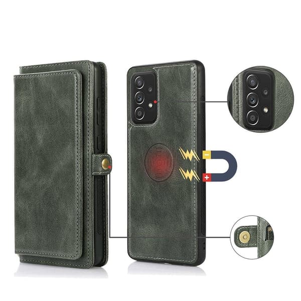 Stilfuldt 2 i 1 Wallet etui - Samsung Galaxy A72 Brun