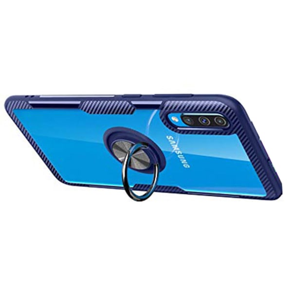 Samsung Galaxy A70 - Effektivt cover med ringholder Mörkblå
