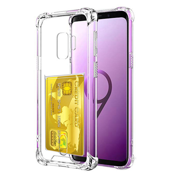 Skyddsskal med Korthållare - Samsung Galaxy S9+ Transparent/Genomskinlig