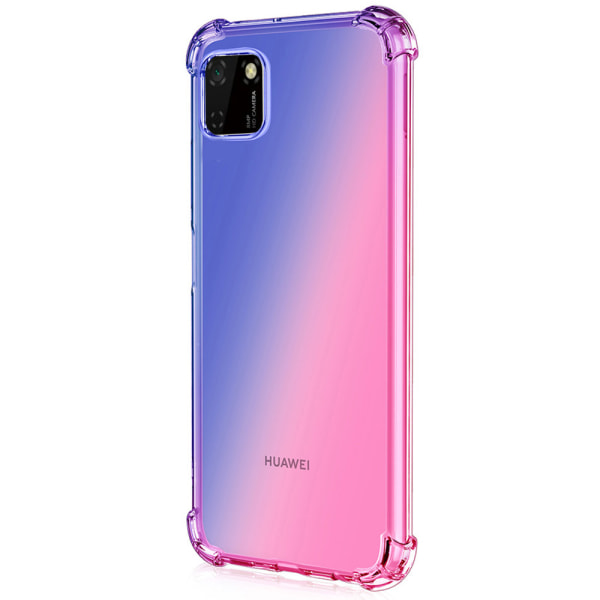 Huawei Y5p - Floveme beskyttelsescover Blå/Rosa