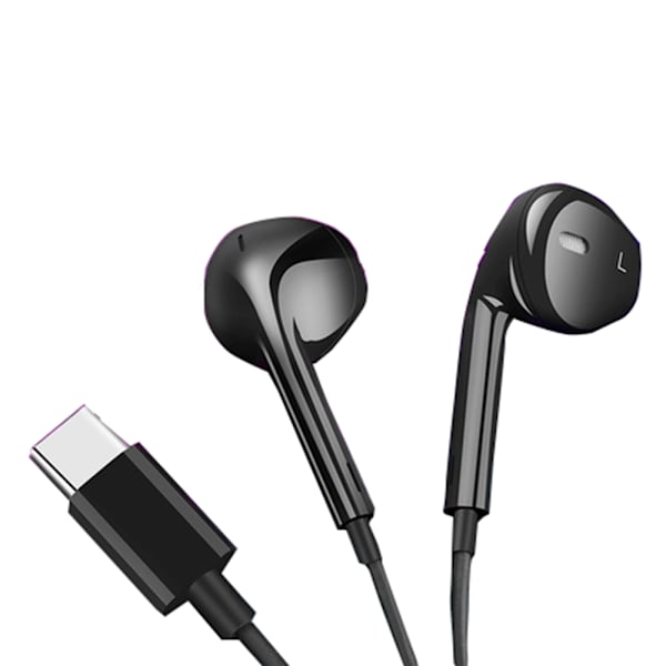 Slittåliga Type-C In-Ear Hörlurar Svart