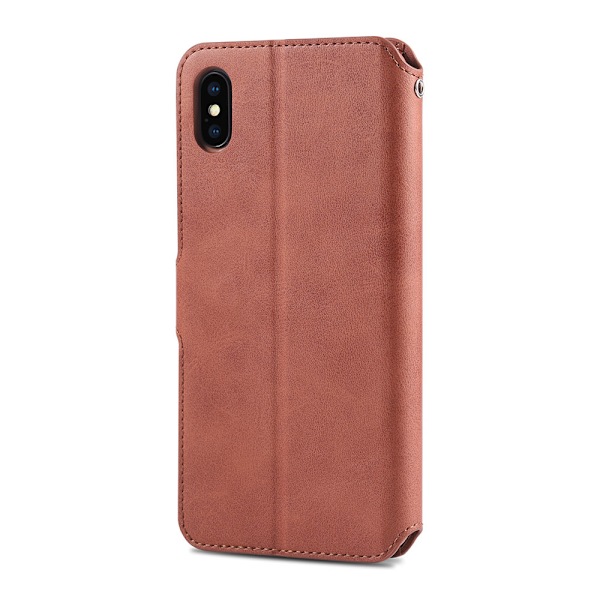 iPhone X/XS - Elegant Robust Plånboksfodral Brun Brun