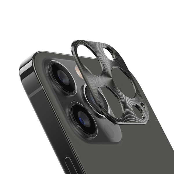 iPhone 12 aluminiumslegeringsramme kamera linsebeskytter Svart