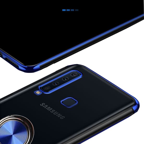 Samsung Galaxy A9 2018 - Effektfullt Silikonskal med Ringhållare Guld Guld