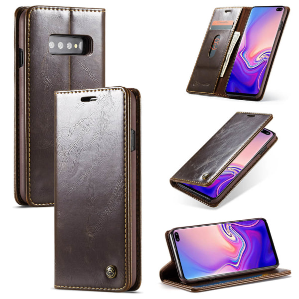 Samsung Galaxy S10 - Pl�nboksfodral Brun
