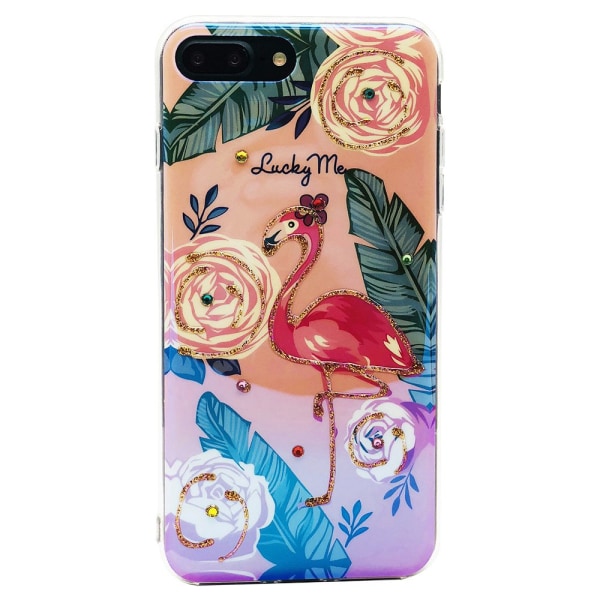 Cover i retro design (Pretty Flamingo) til iPhone 8