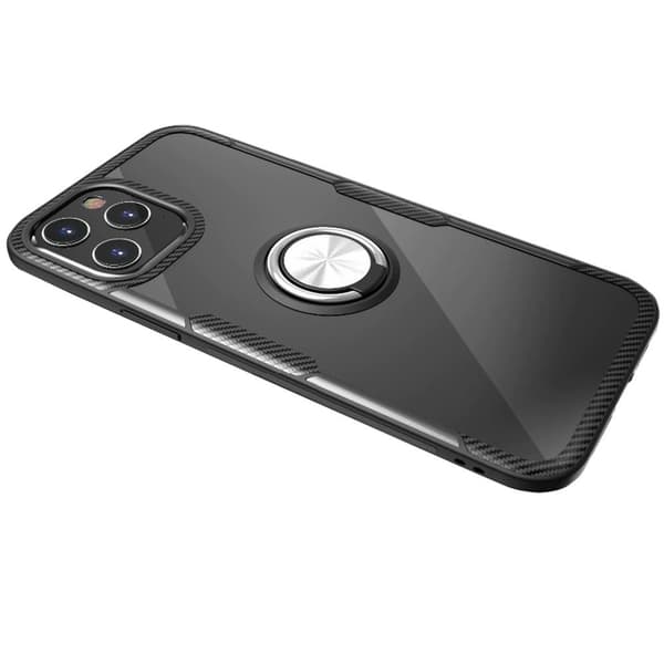 Kraftfullt Skyddsskal med Ringhållare - iPhone 12 Pro Svart