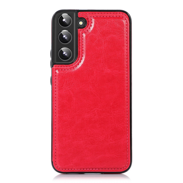 Glatt deksel med kortrom - Samsung Galaxy S22 Röd
