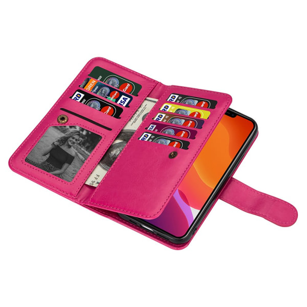 Robust fleksibel 9-korts lommebokveske - iPhone 13 Mini Rosaröd