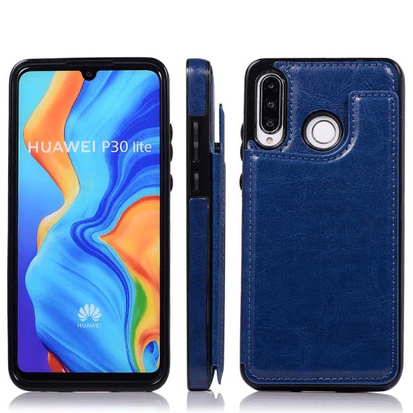 Cover med kortrum - Huawei P30 Lite Blå