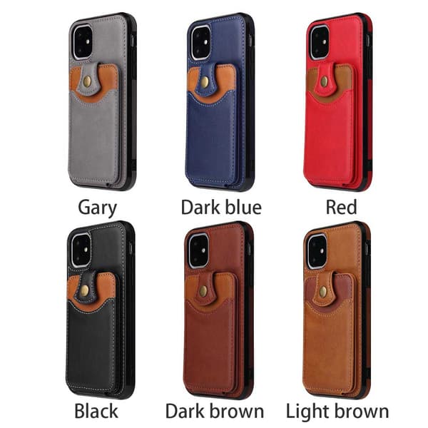 Glat cover med kortholder - iPhone 11 Mörkbrun