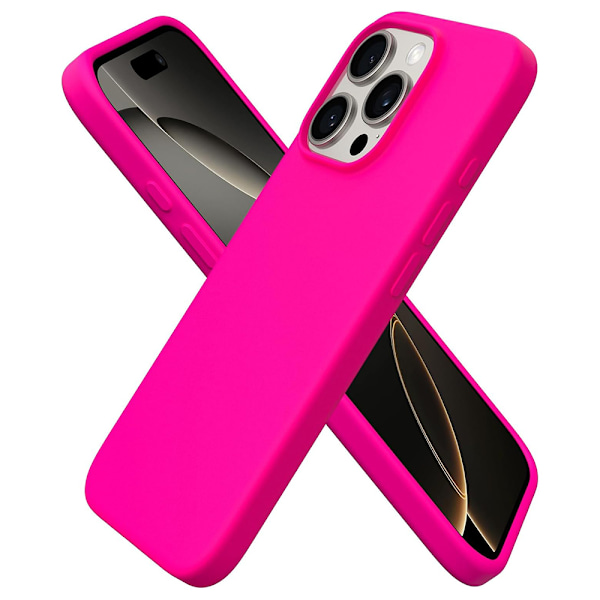 iPhone 16 Pro - Stöttåligt & Stilrent Silikonskal Hot Pink