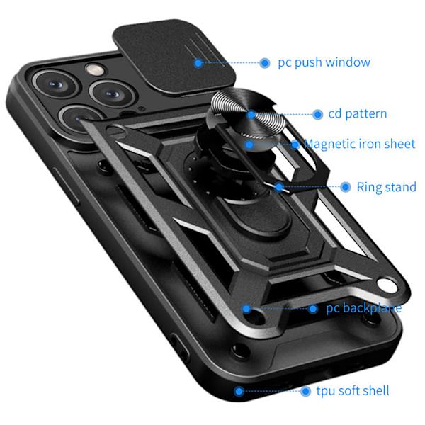 Elegant och Robust - Skal med Ringhållare för iPhone 14 Pro Max Blå