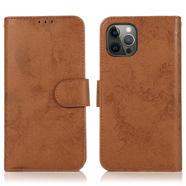 iPhone 15 Pro Max - Elegant Plånboksfodral i PU-läder med 3-kortfack Brown