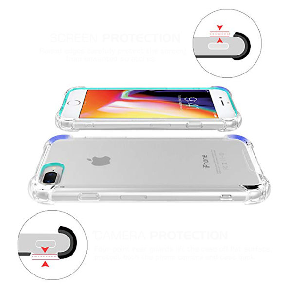 iPhone 8 Plus - Stilrent Stötdämpande Skal Transparent/Genomskinlig