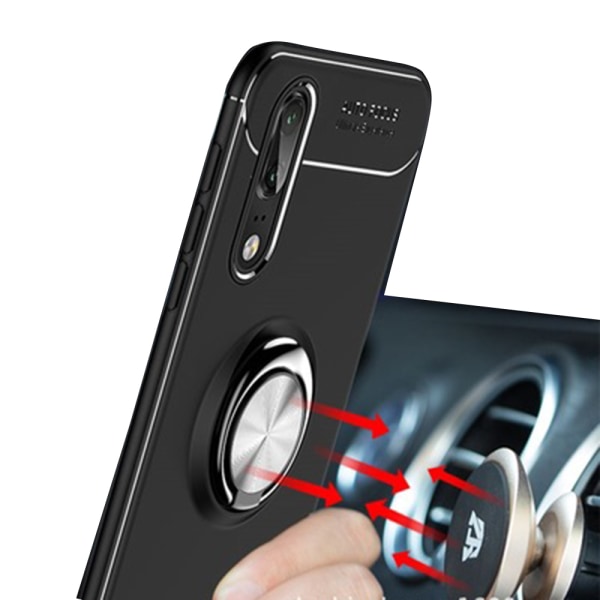 Hybridskal fr�n Auto Focus med Ringh�llare - Huawei P20 Pro Svart/Blå