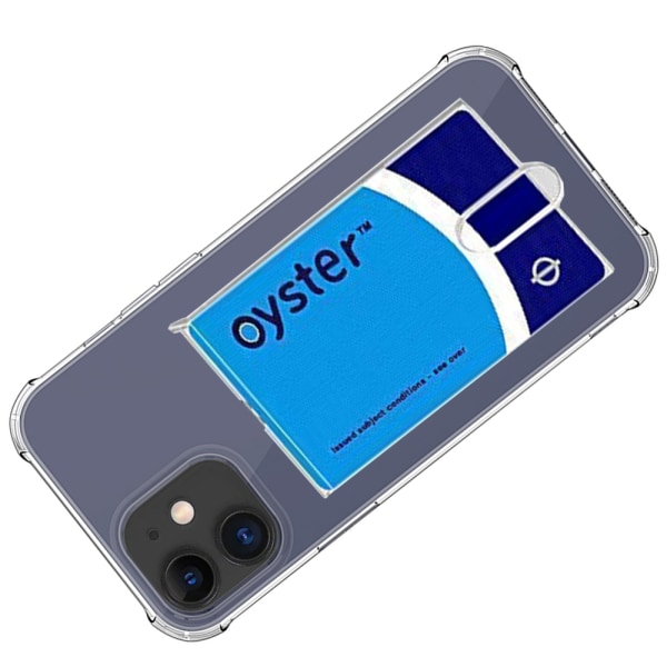Etui med kortholder & Hydrogel skærmbeskytter iPhone 12 Mini Transparent