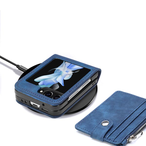 Galaxy Z Flip 5 5G - 2 i 1 Plånboksfodral med kortfack Brun
