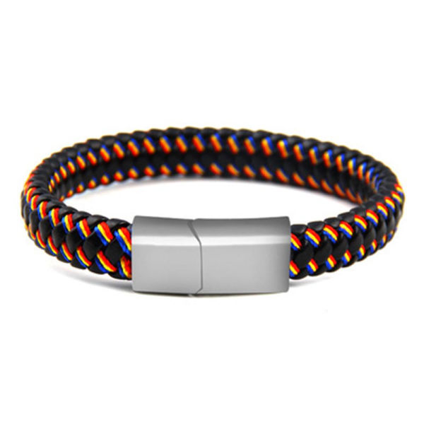 Stilig slitesterk flerfarget flettet armbånd Orange-Blå 2105 | Orange-Blå |  Fyndiq