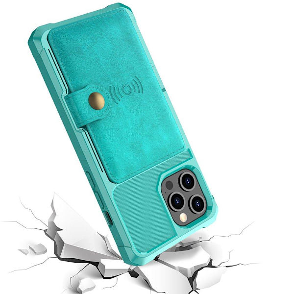 Smidigt Stilsäkert Skal med Kortfack - iPhone 12 Pro Max Grön