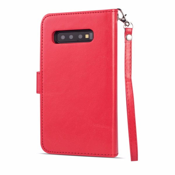Käytännöllinen lompakkokotelo 9-korttia - Samsung Galaxy S10 Plus Röd