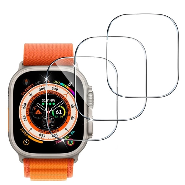3-PACK Blød Hydrogel Skærmbeskytter Apple Watch Ultra 49mm Transparent