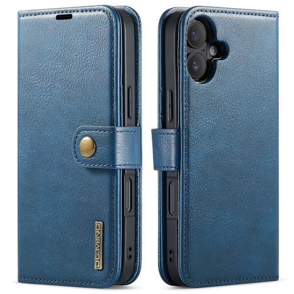 iPhone 16 - Magnetiskt 2-i-1Permium Plånboksfodral Svart